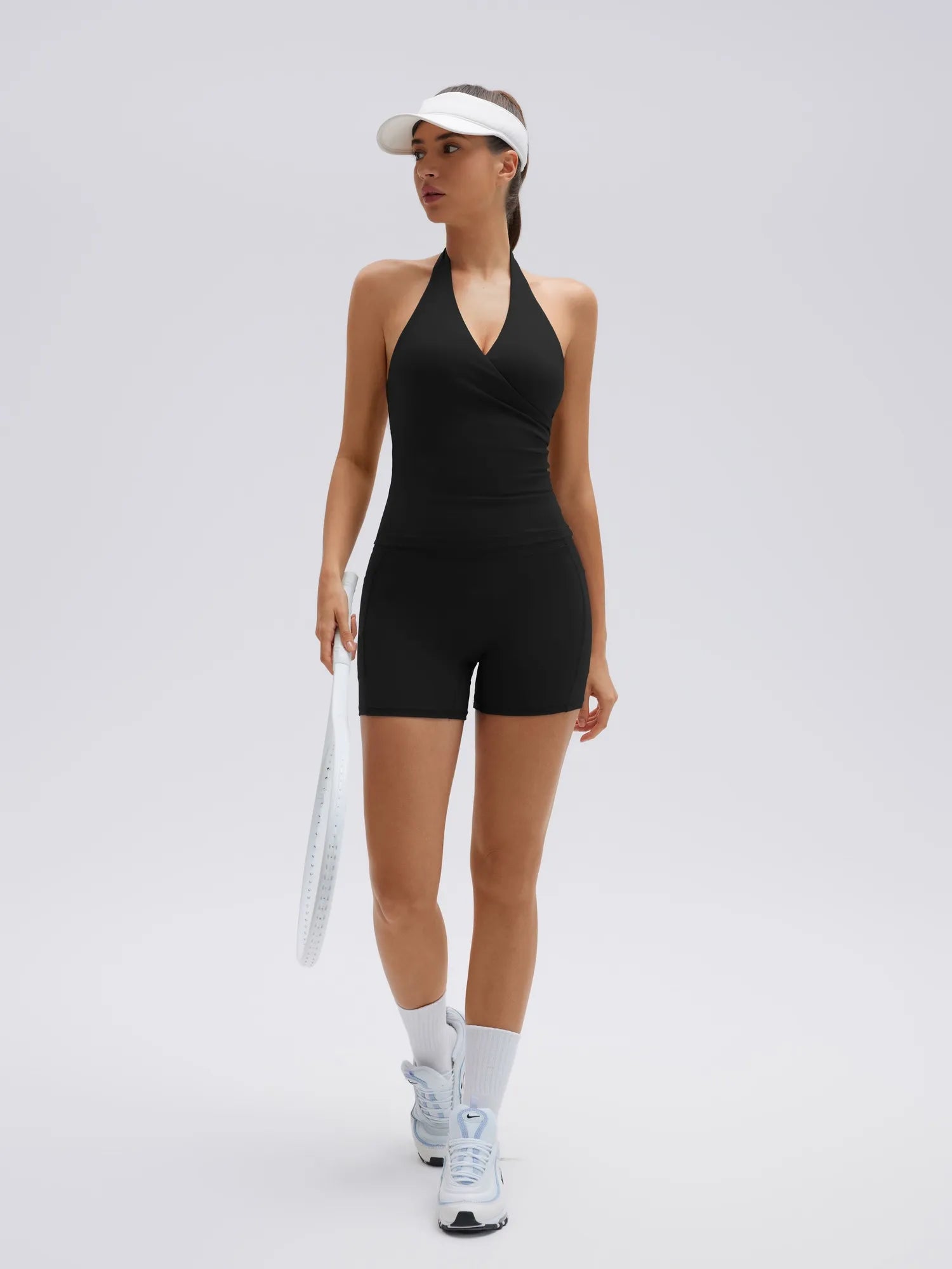 Padded Halter Open Back 2 Piece Workout Sets-SUUKSESS-SUUKSESS
