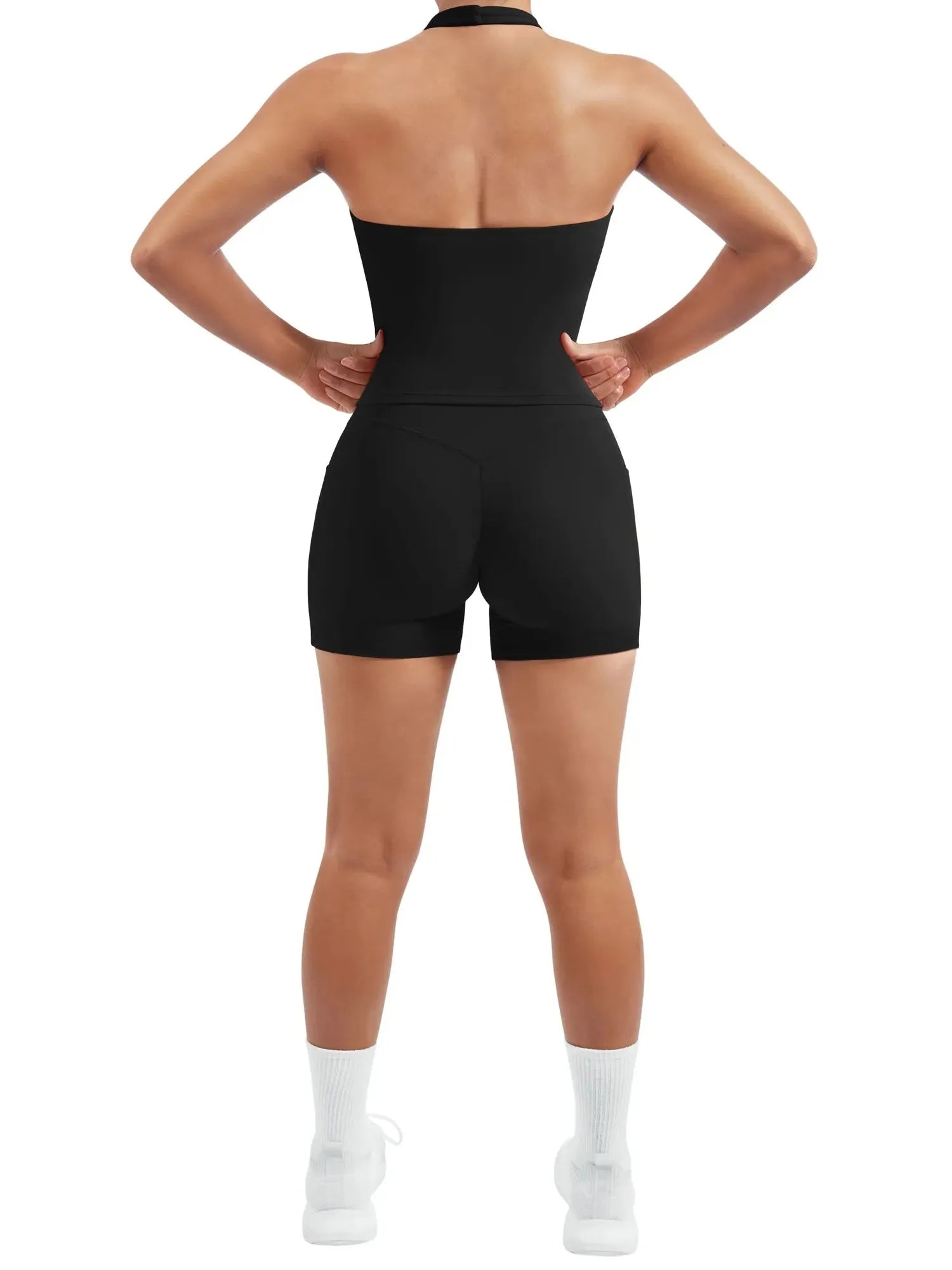 Padded Halter Open Back 2 Piece Workout Sets-SUUKSESS-SUUKSESS
