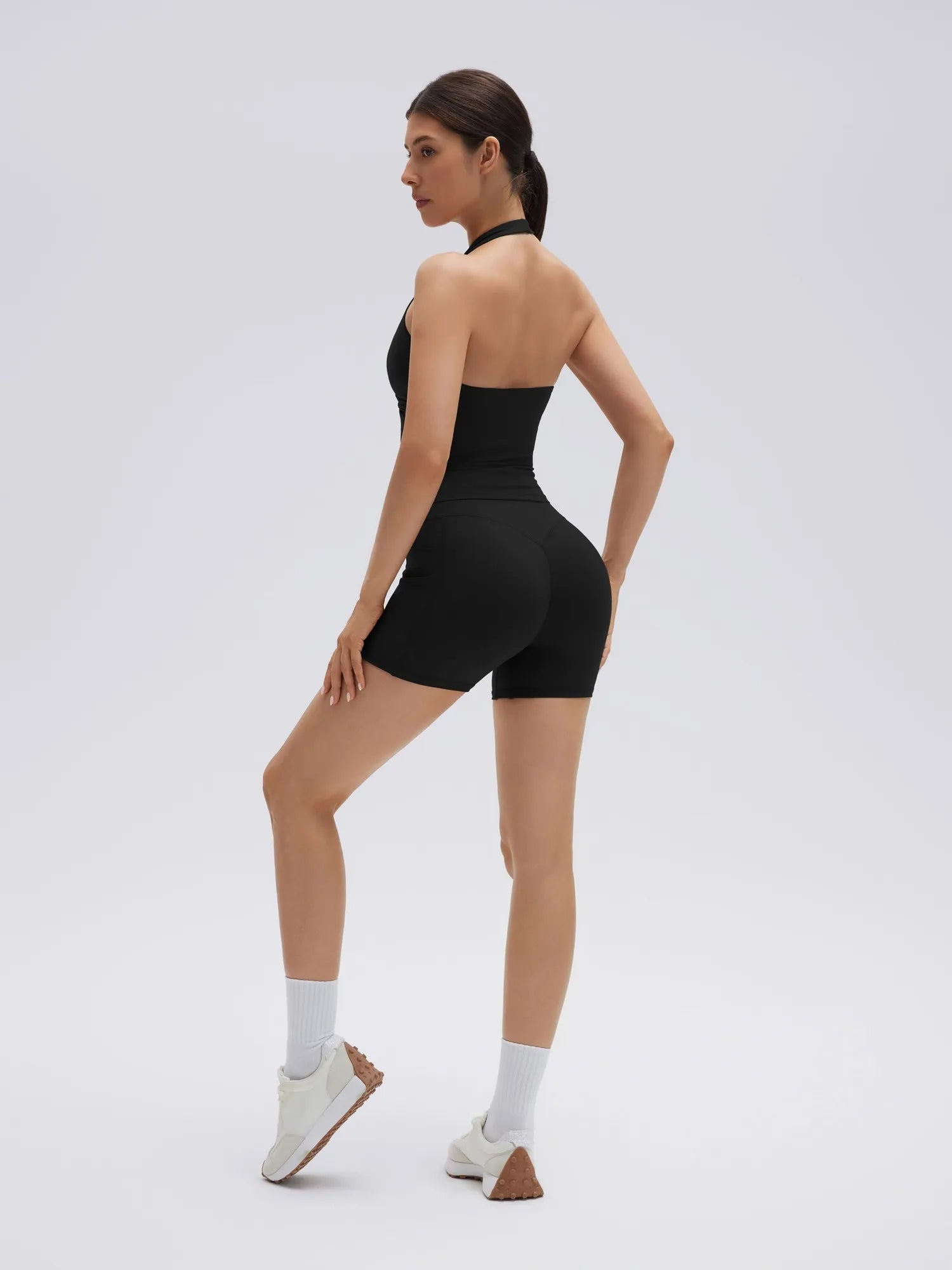 Padded Halter Open Back 2 Piece Workout Sets-SUUKSESS-SUUKSESS