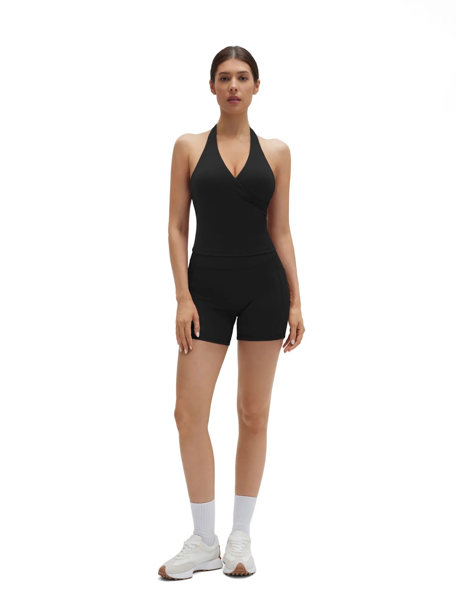 Padded Halter Open Back 2 Piece Workout Sets-SUUKSESS-SUUKSESS