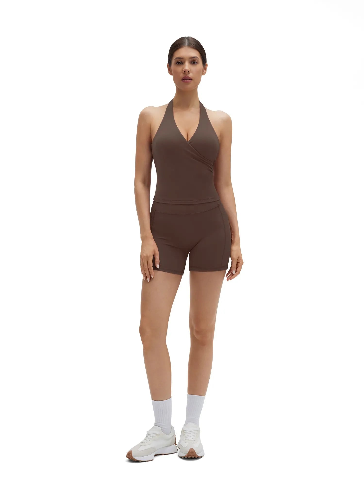Padded Halter Open Back 2 Piece Workout Sets-SUUKSESS-SUUKSESS
