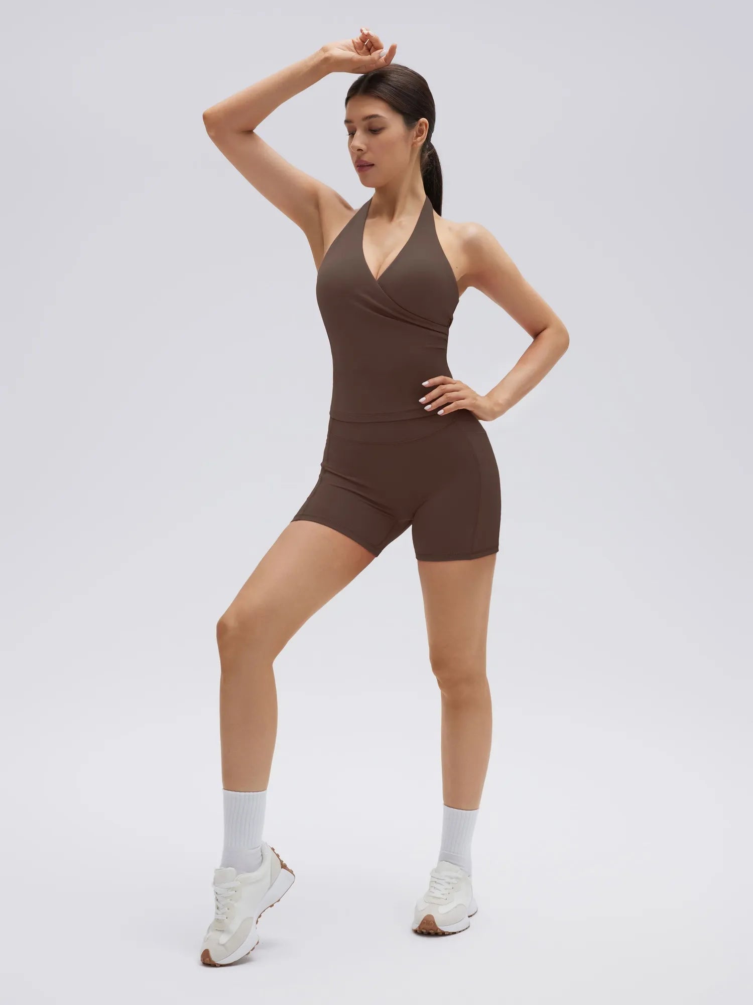 Padded Halter Open Back 2 Piece Workout Sets-SUUKSESS-SUUKSESS