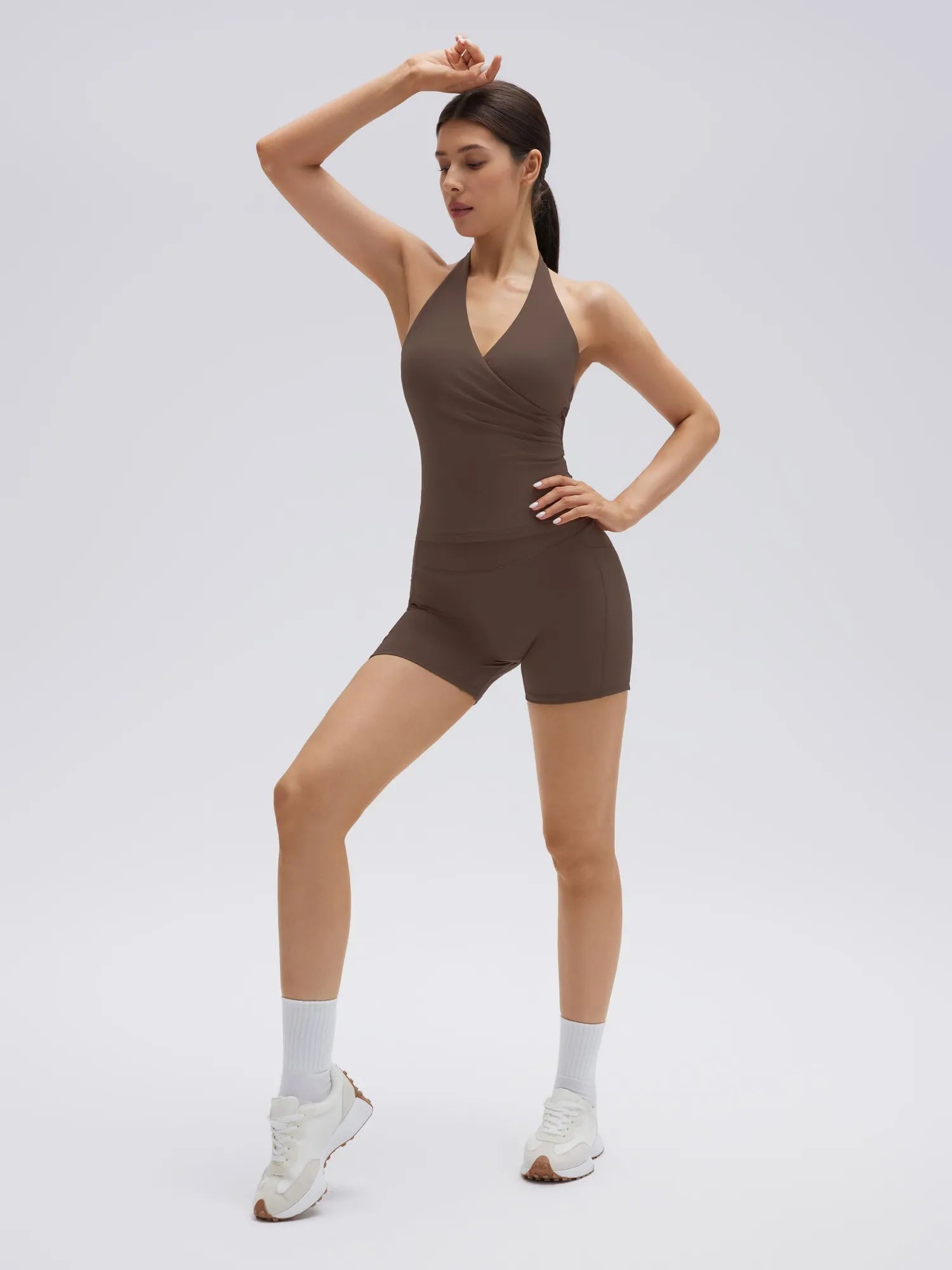 Padded Halter Open Back 2 Piece Workout Sets-SUUKSESS-SUUKSESS