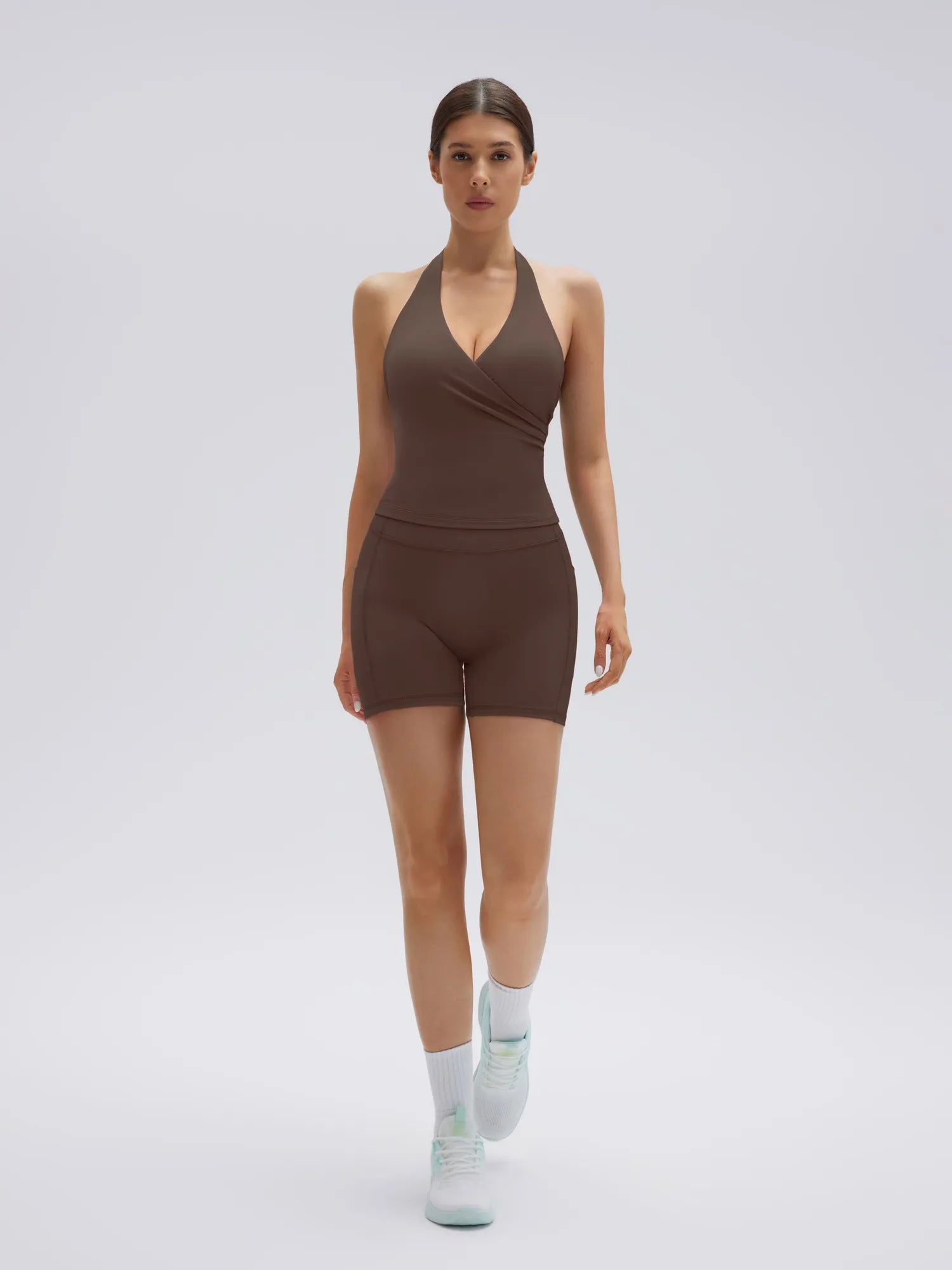 Padded Halter Open Back 2 Piece Workout Sets-SUUKSESS-SUUKSESS