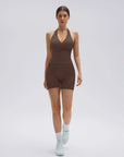 Padded Halter Open Back 2 Piece Workout Sets-SUUKSESS-SUUKSESS