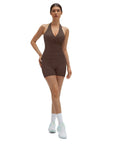 Padded Halter Open Back 2 Piece Workout Sets-SUUKSESS-SUUKSESS