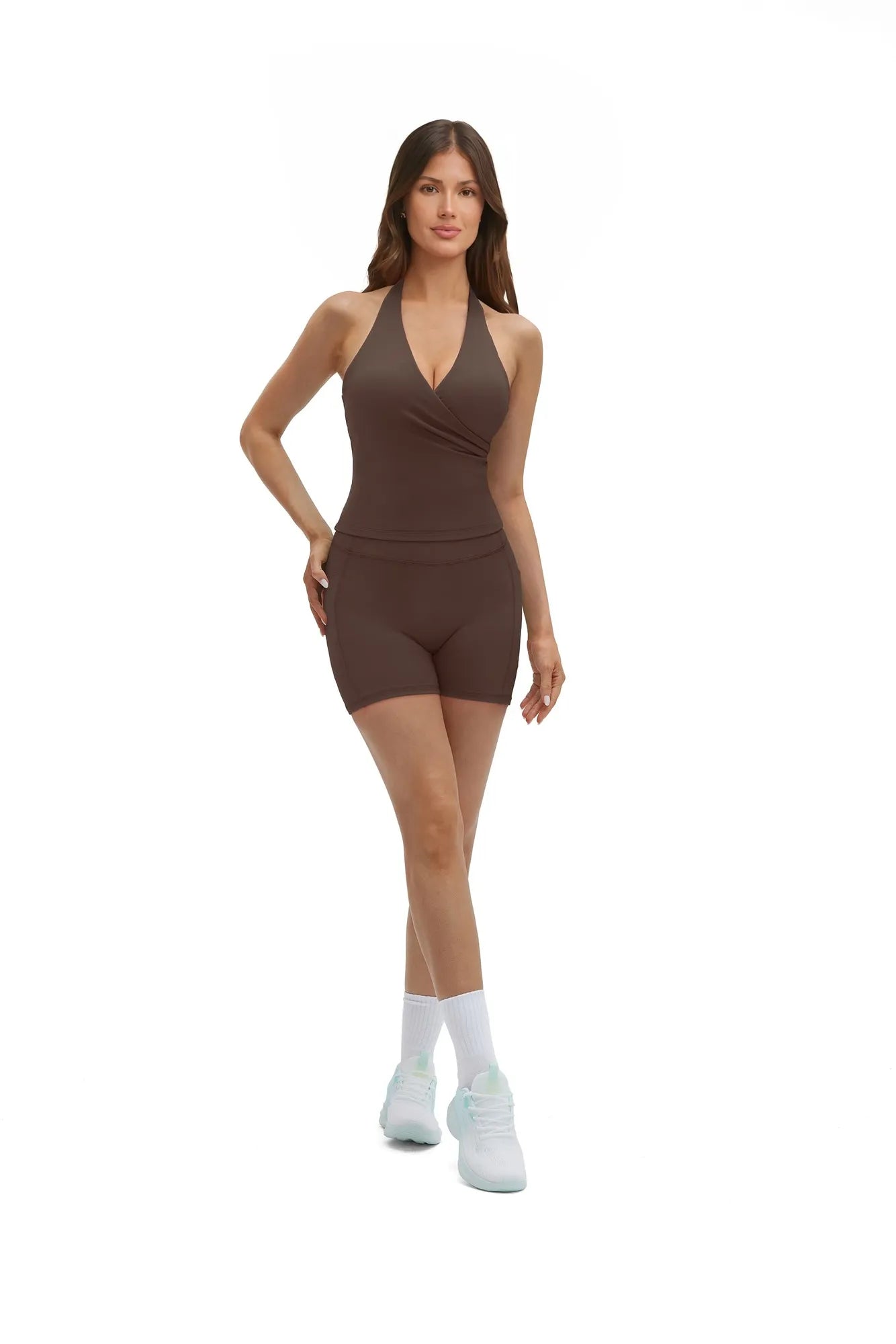Padded Halter Open Back 2 Piece Workout Sets-SUUKSESS-SUUKSESS
