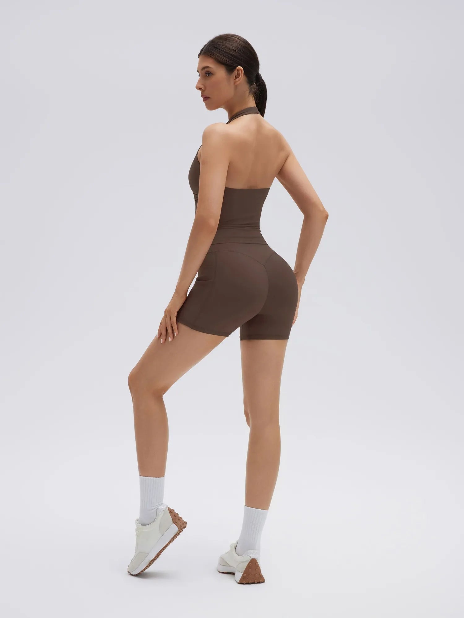 Padded Halter Open Back 2 Piece Workout Sets-SUUKSESS-SUUKSESS