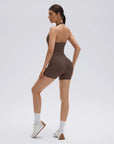 Padded Halter Open Back 2 Piece Workout Sets-SUUKSESS-SUUKSESS