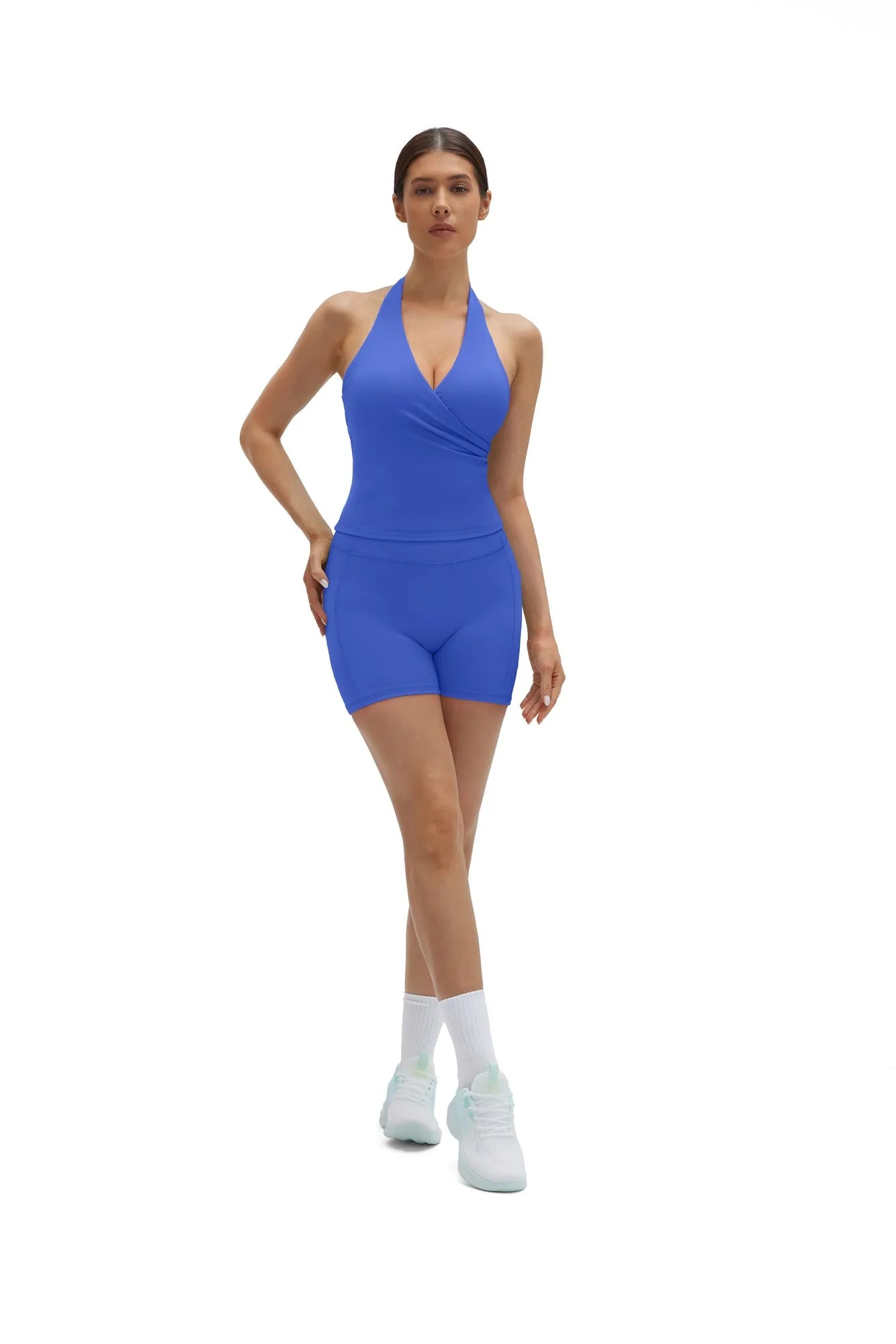 Padded Halter Open Back 2 Piece Workout Sets