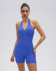 Padded Halter Open Back 2 Piece Workout Sets