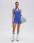 Padded Halter Open Back 2 Piece Workout Sets