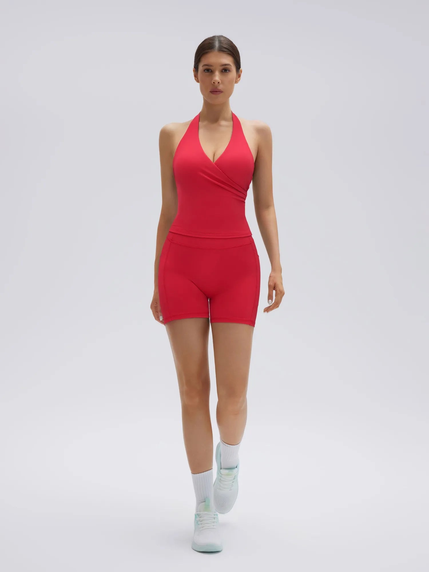 Padded Halter Open Back 2 Piece Workout Sets-SUUKSESS-SUUKSESS