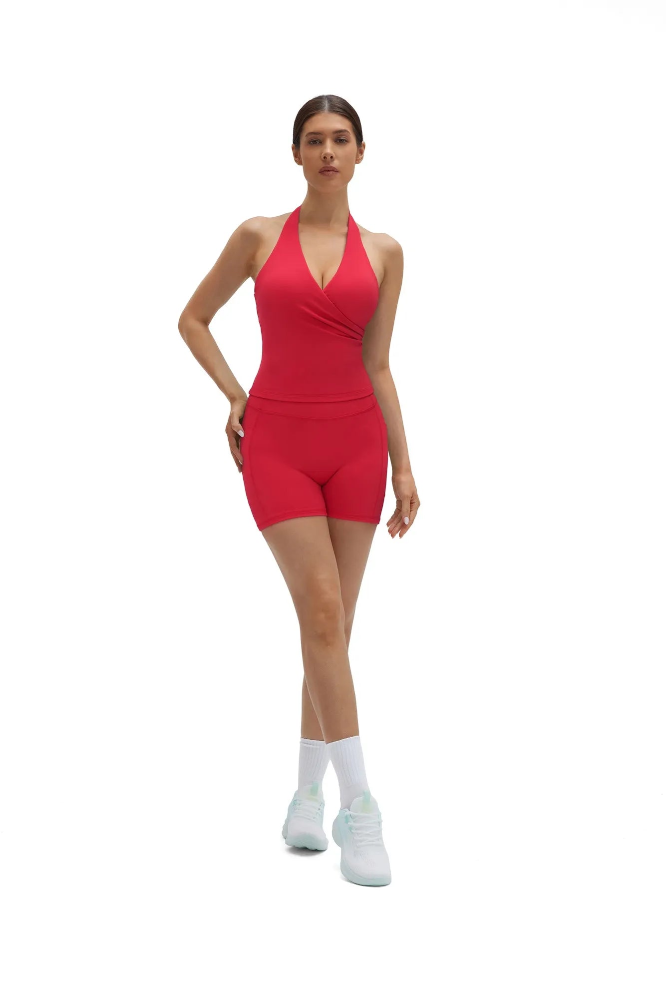 Padded Halter Open Back 2 Piece Workout Sets-SUUKSESS-SUUKSESS