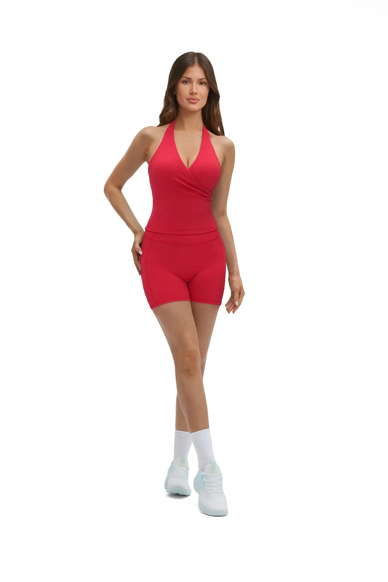 Padded Halter Open Back 2 Piece Workout Sets-SUUKSESS-SUUKSESS