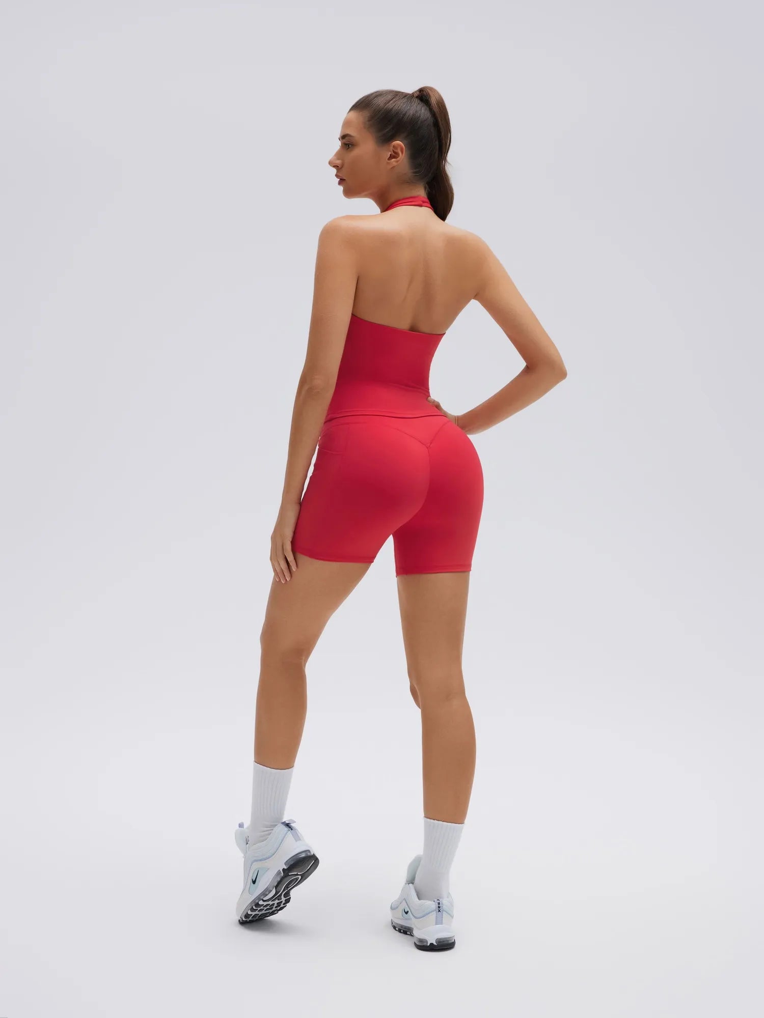Padded Halter Open Back 2 Piece Workout Sets-SUUKSESS-SUUKSESS