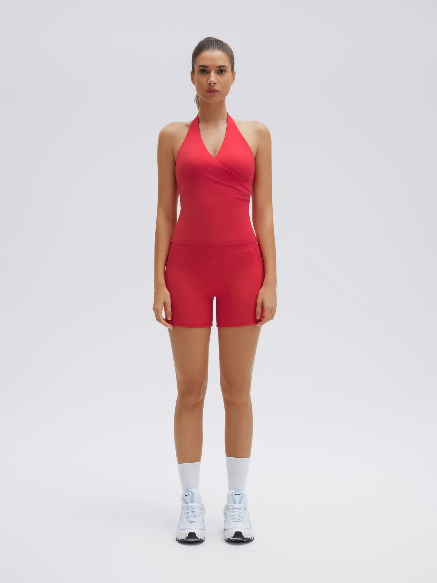 Padded Halter Open Back 2 Piece Workout Sets-SUUKSESS-SUUKSESS