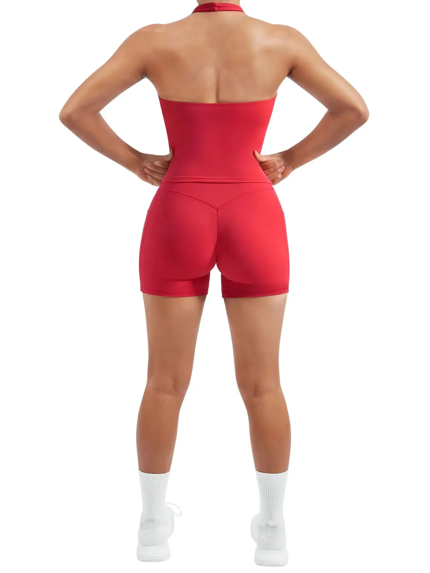 Padded Halter Open Back 2 Piece Workout Sets-SUUKSESS-SUUKSESS