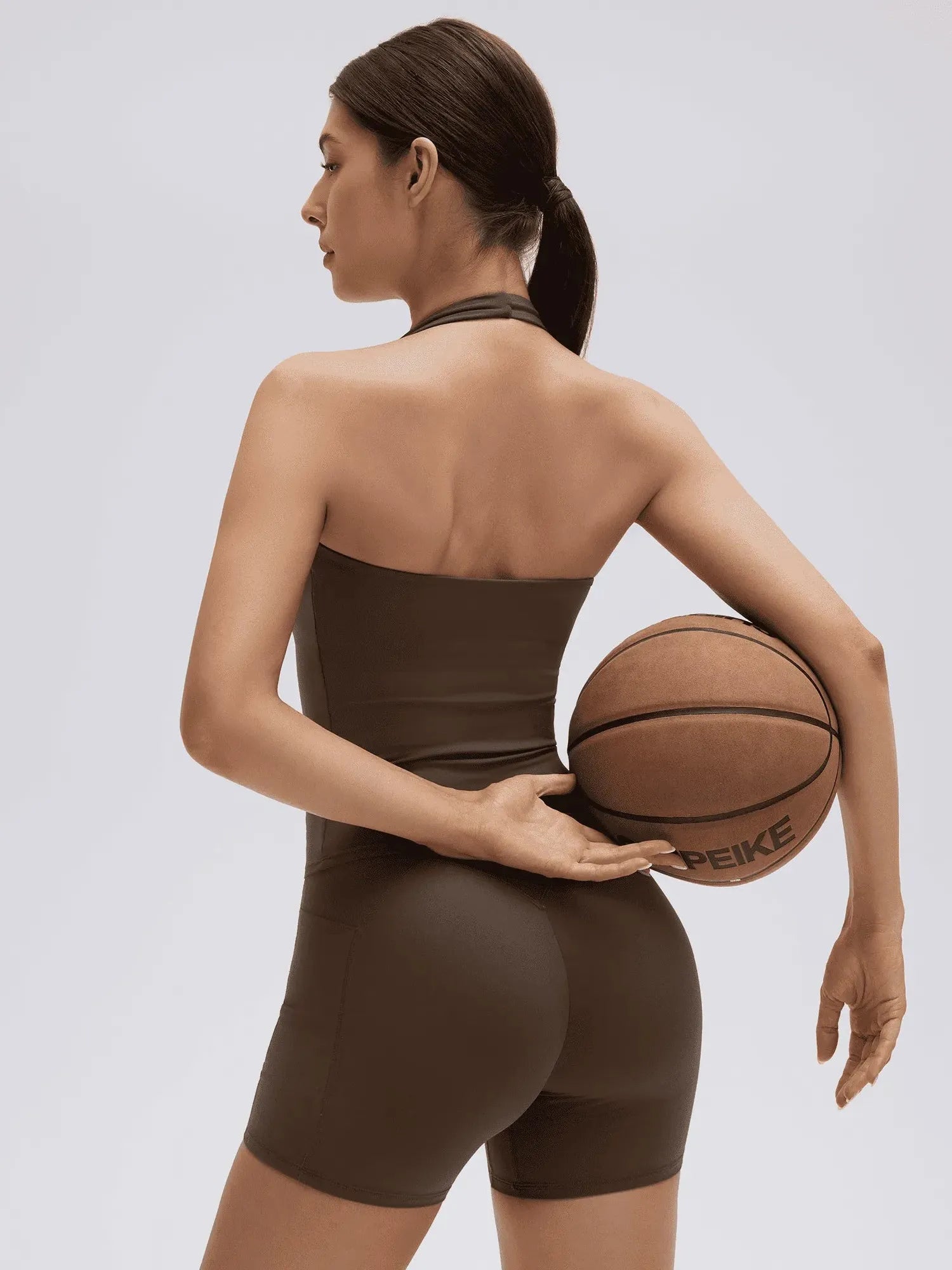 SUUKSESS Women 2 Piece Workout Sets Halter Neck Padded Yoga Tank Tops High Waisted Biker Shorts with Pockets-SUUKSESS-SUUKSESS