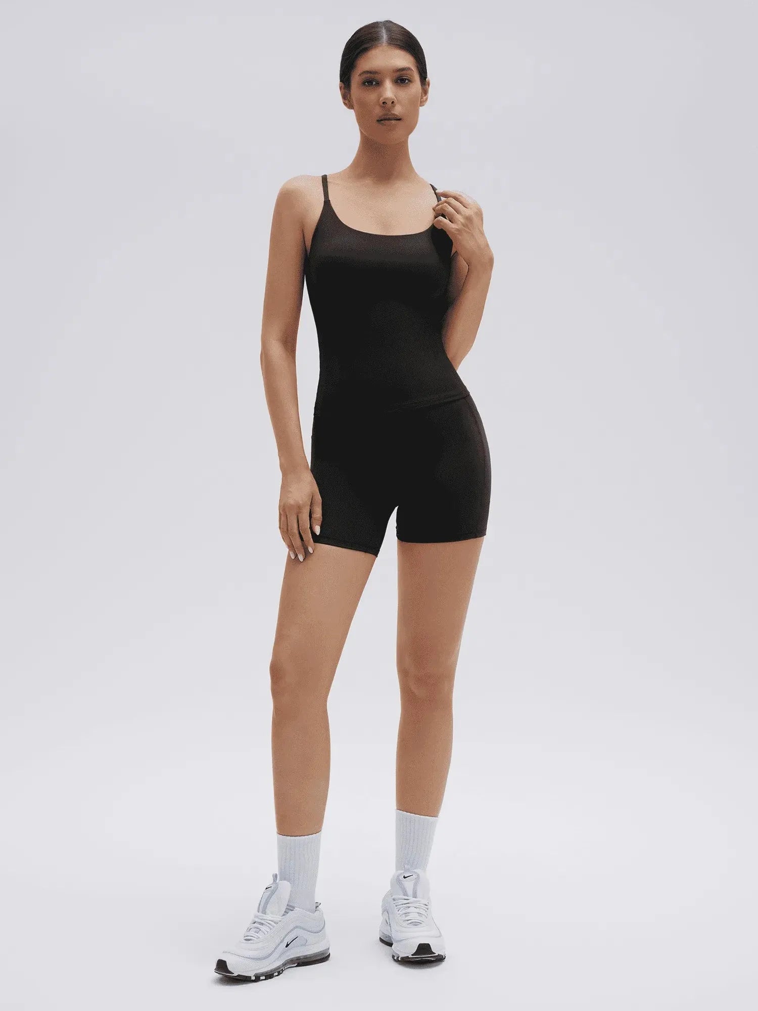 SUUKSESS Women 2 Piece Workout Sets Padded Yoga Tank Top High Waisted Biker Shorts with Pockets-SUUKSESS-SUUKSESS