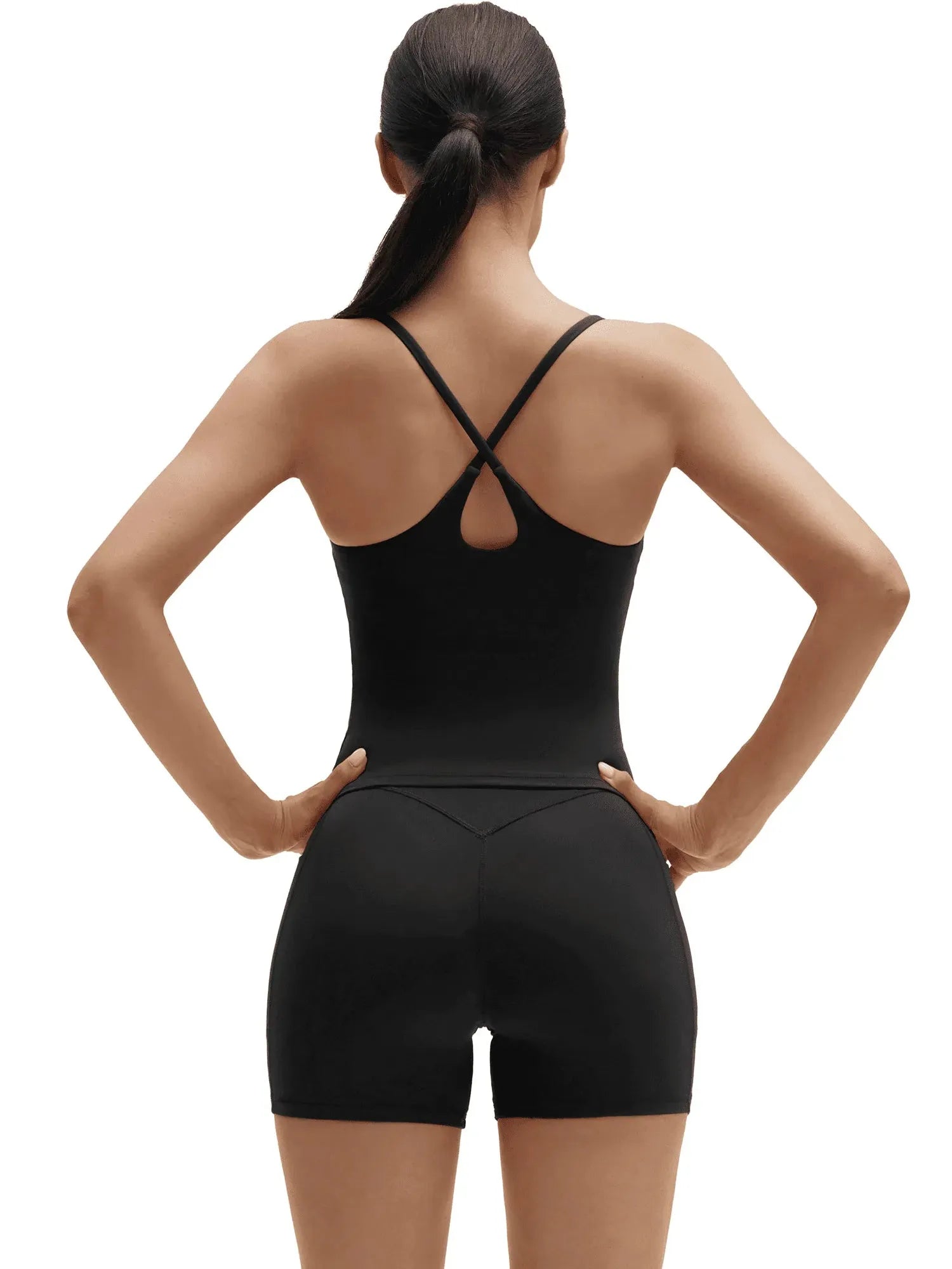 SUUKSESS Women 2 Piece Workout Sets Padded Yoga Tank Top High Waisted Biker Shorts with Pockets-SUUKSESS-SUUKSESS