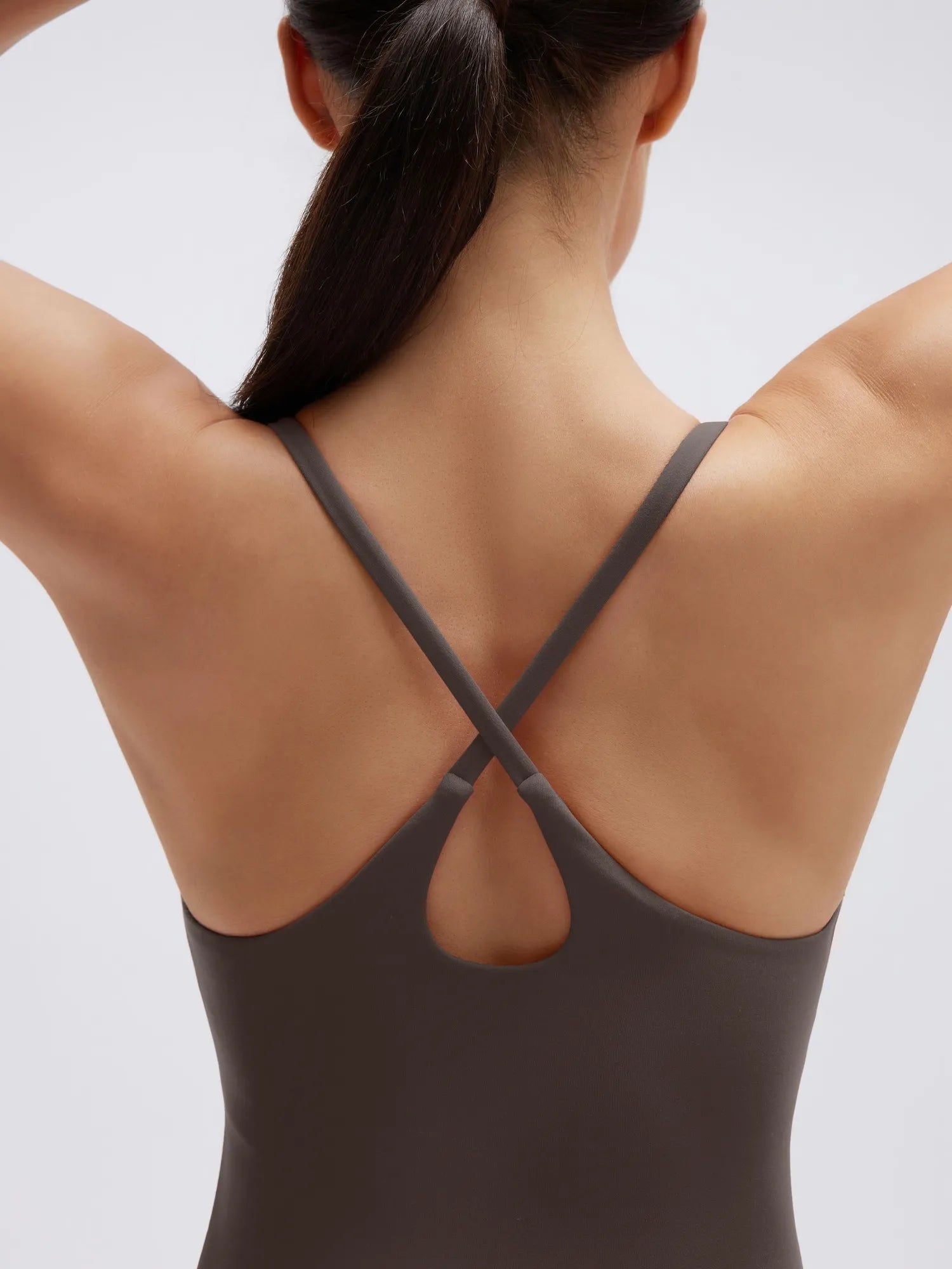 Scoop Neck Backless Waisted Workout Sets