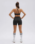 Halter Criss Cross Crop Tops 2 Piece Workout Sets