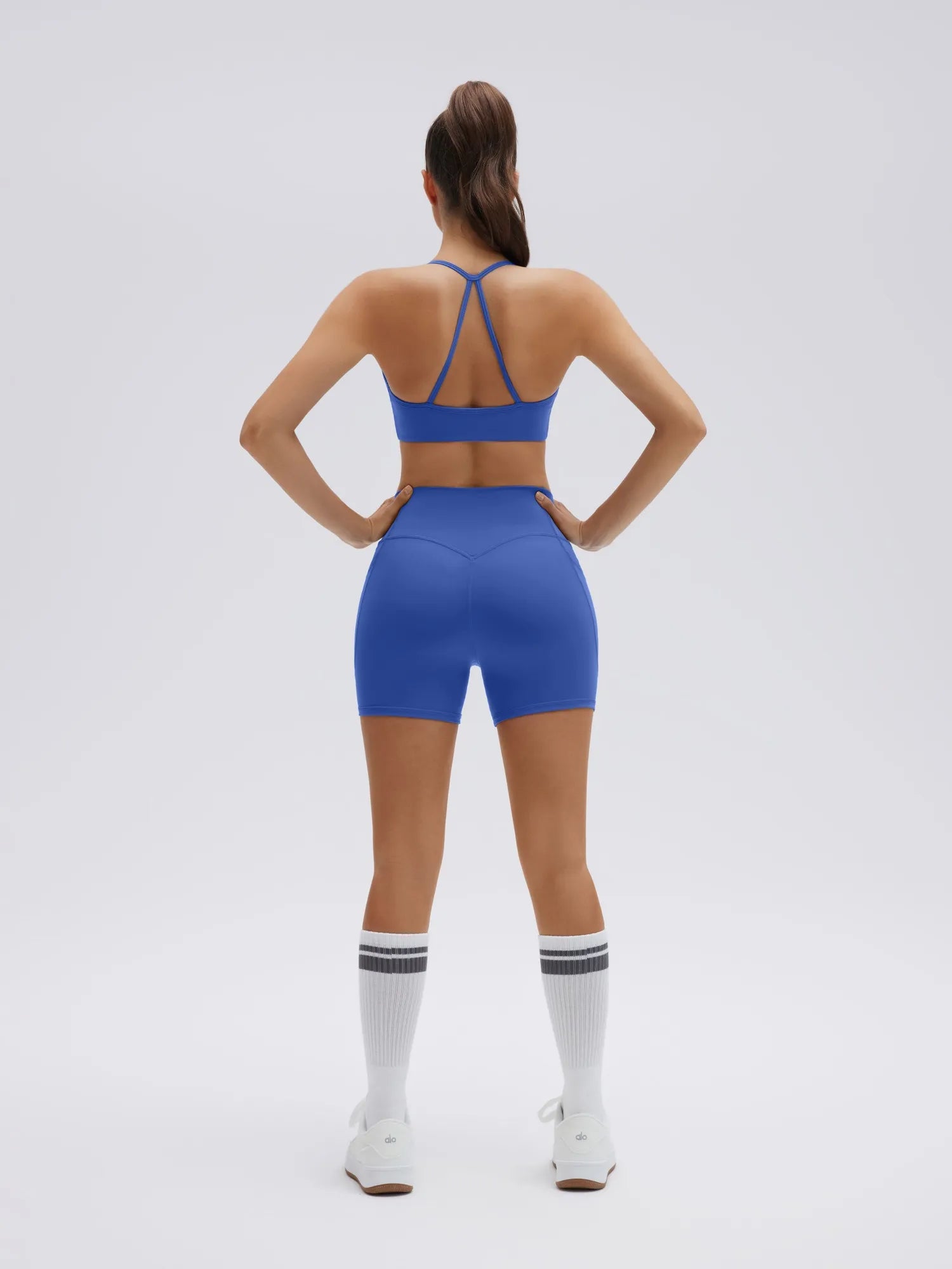 Halter Criss Cross Crop Tops 2 Piece Workout Sets