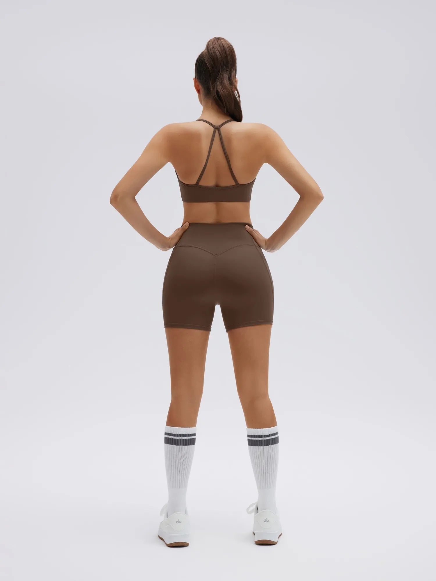 Halter Criss Cross Crop Tops 2 Piece Workout Sets