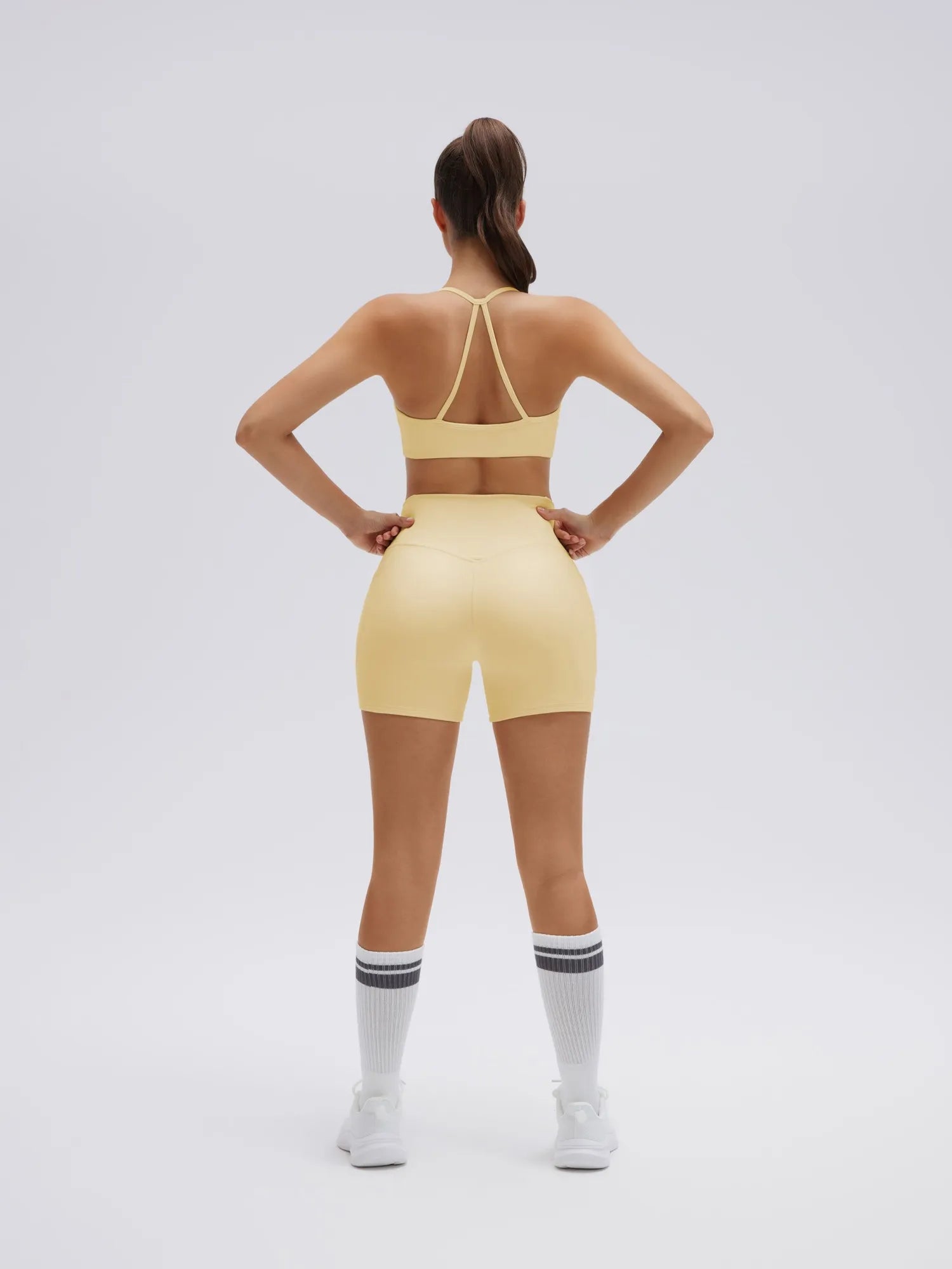 Halter Criss Cross Crop Tops 2 Piece Workout Sets