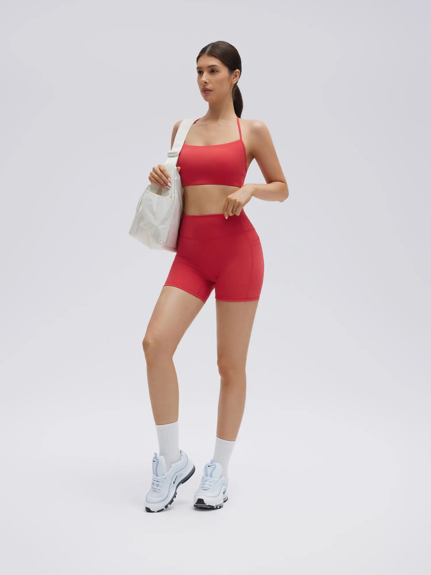 Halter Criss Cross Crop Tops 2 Piece Workout Sets