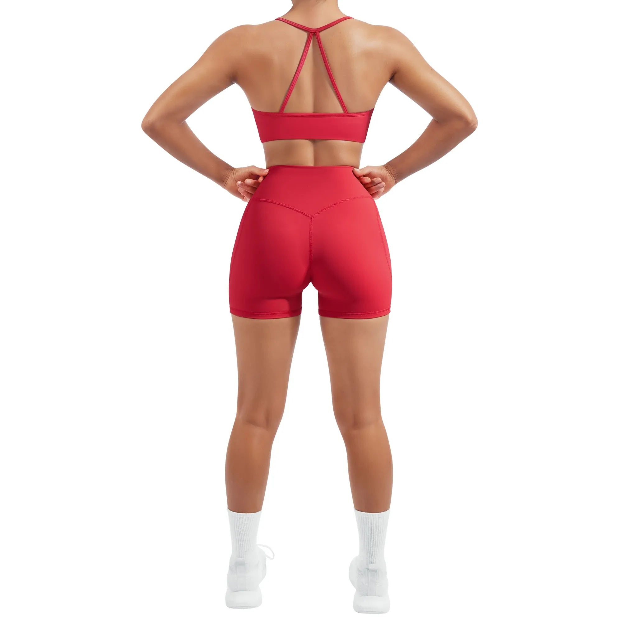 Halter Criss Cross Crop Tops 2 Piece Workout Sets