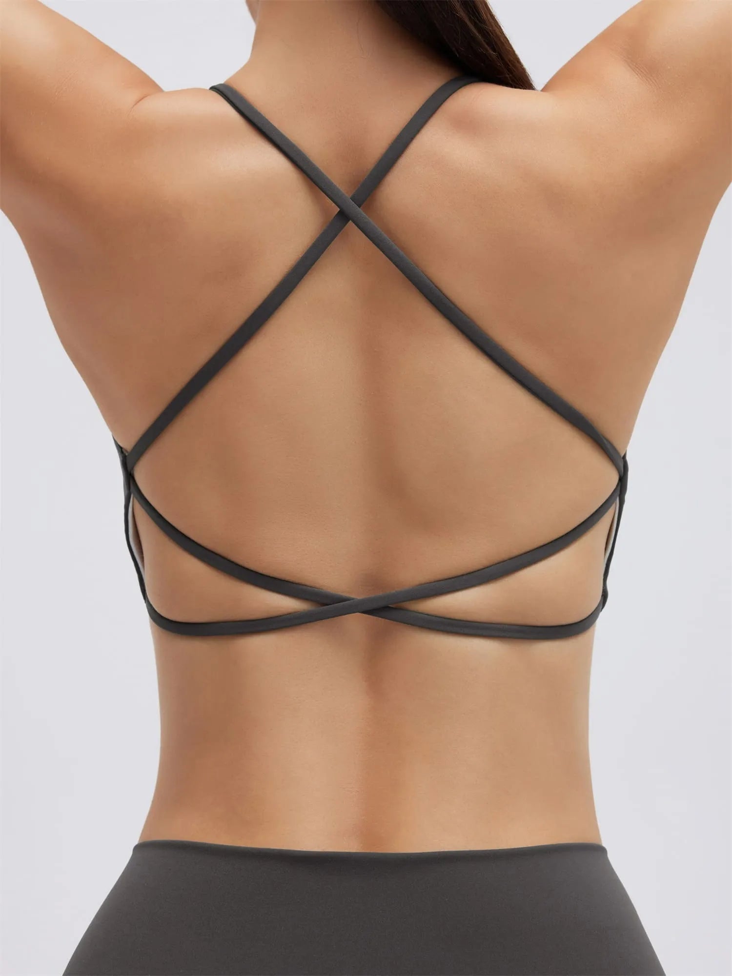 SUUKSESS Women 2 Piece Workout Sets Strappy Sports Bra High Waist Biker Shorts with Pockets-SUUKSESS-SUUKSESS