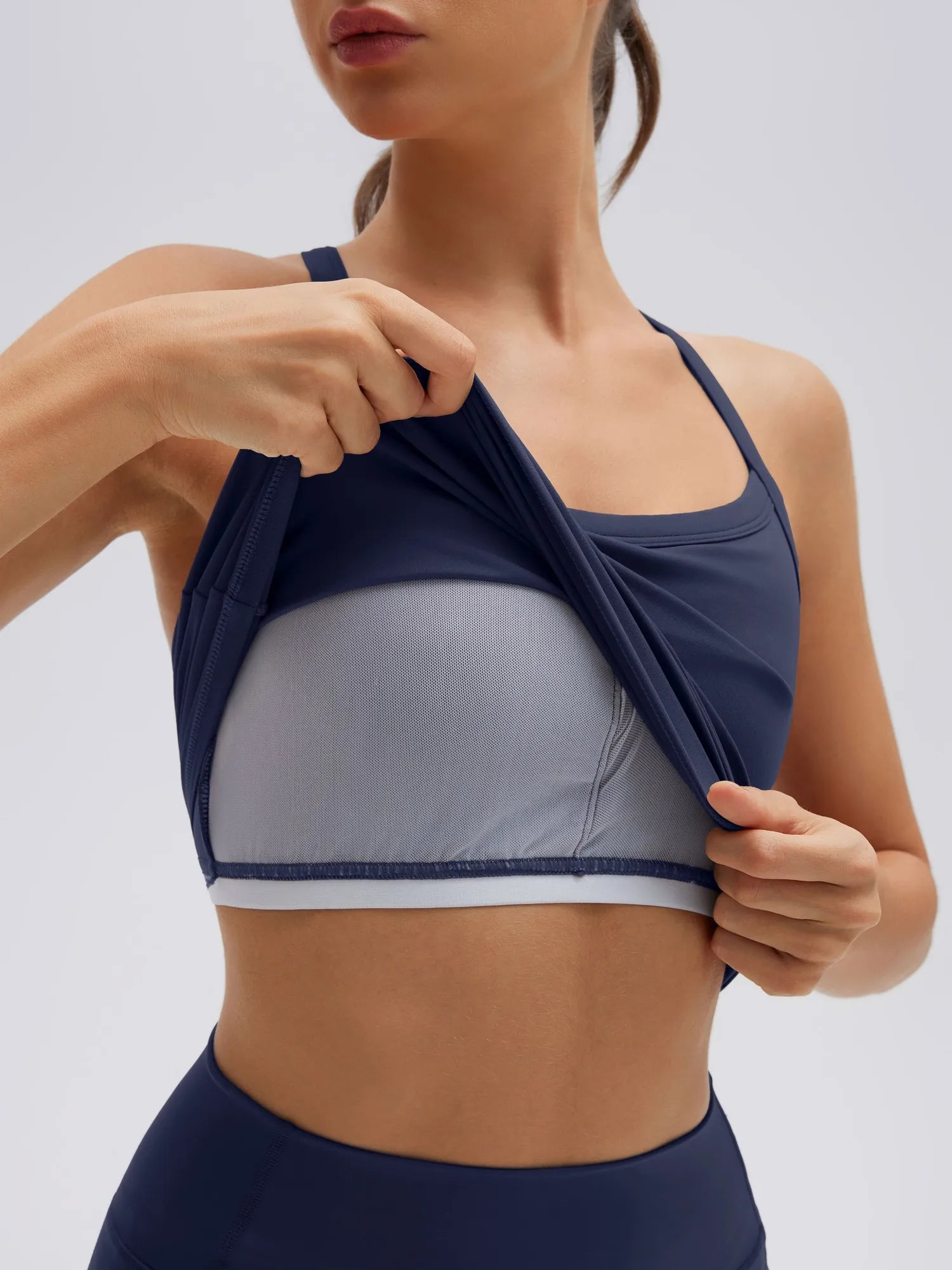 SUUKSESS Women 2 Piece Workout Sets High Waisted Biker Shorts with Pocket Padded Racerback Tank Tops Halter Sports Bras-SUUKSESS-SUUKSESS