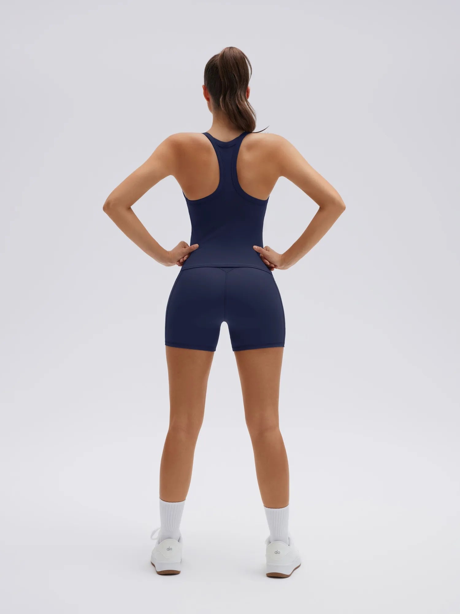 SUUKSESS Women 2 Piece Workout Sets High Waisted Biker Shorts with Pocket Padded Racerback Tank Tops Halter Sports Bras-SUUKSESS-SUUKSESS