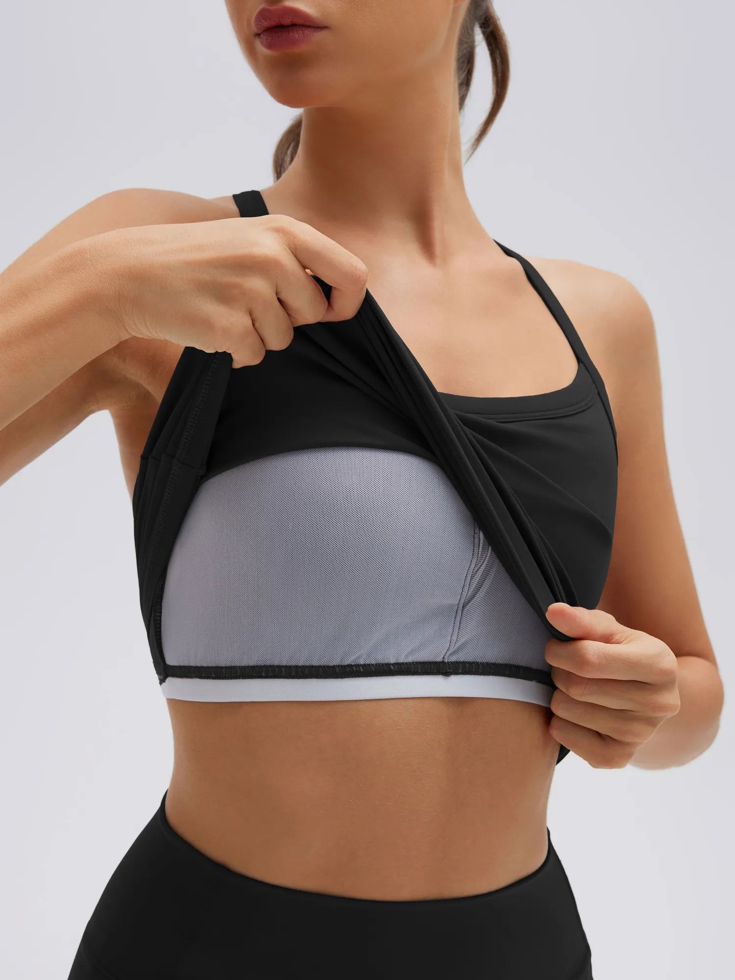 SUUKSESS Women 2 Piece Workout Sets High Waisted Biker Shorts with Pocket Padded Racerback Tank Tops Halter Sports Bras-SUUKSESS-SUUKSESS