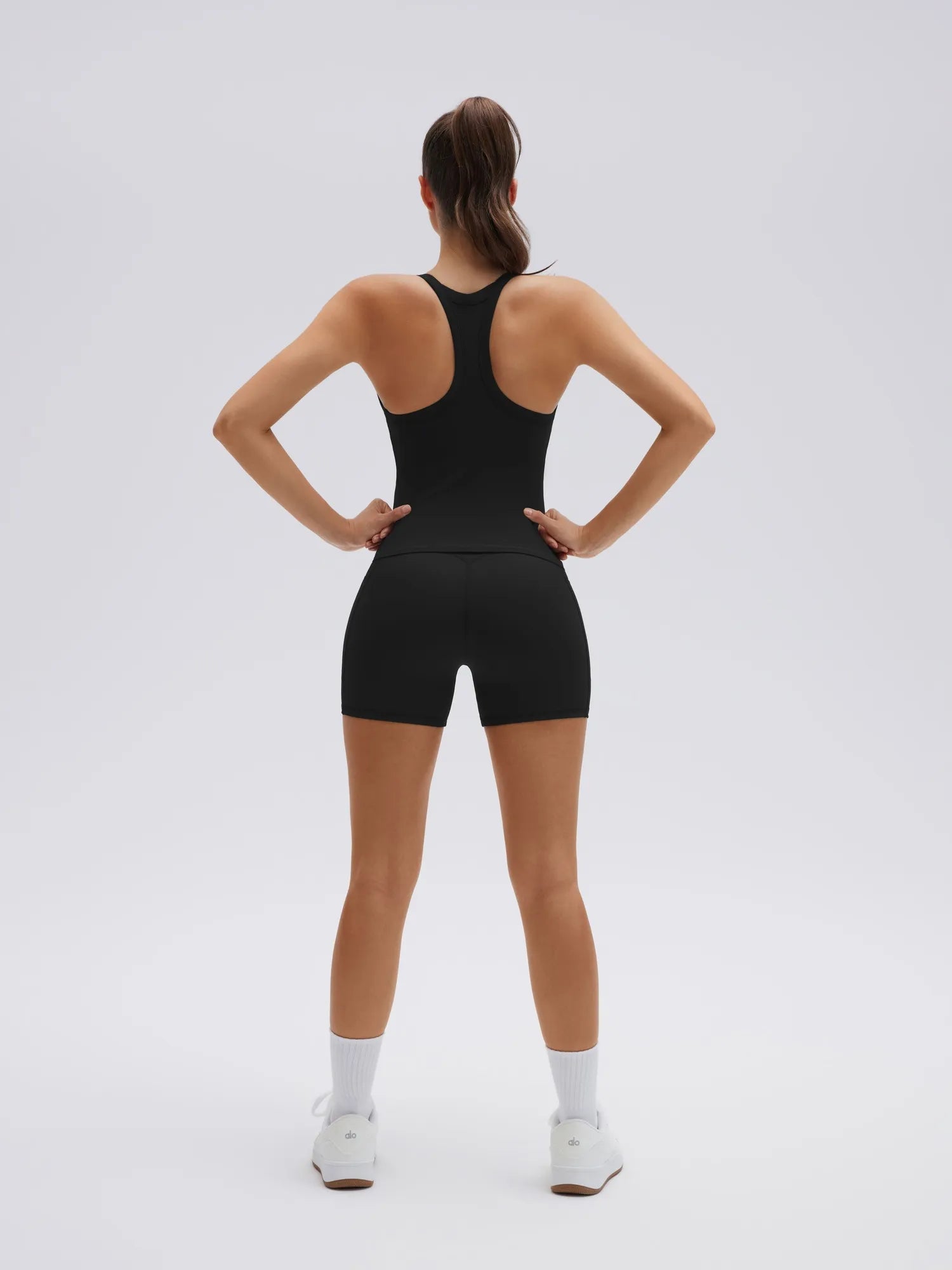 SUUKSESS Women 2 Piece Workout Sets High Waisted Biker Shorts with Pocket Padded Racerback Tank Tops Halter Sports Bras-SUUKSESS-SUUKSESS