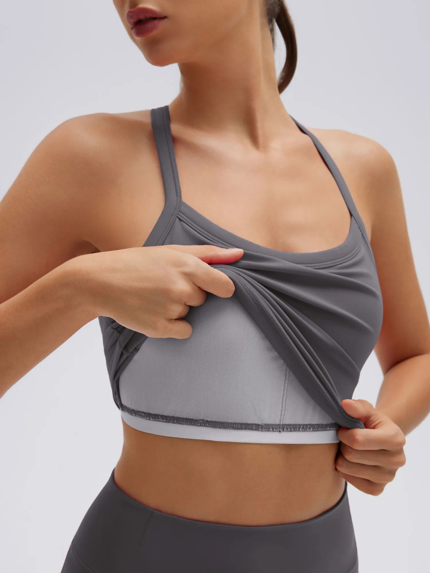 SUUKSESS Women 2 Piece Workout Sets High Waisted Biker Shorts with Pocket Padded Racerback Tank Tops Halter Sports Bras-SUUKSESS-SUUKSESS