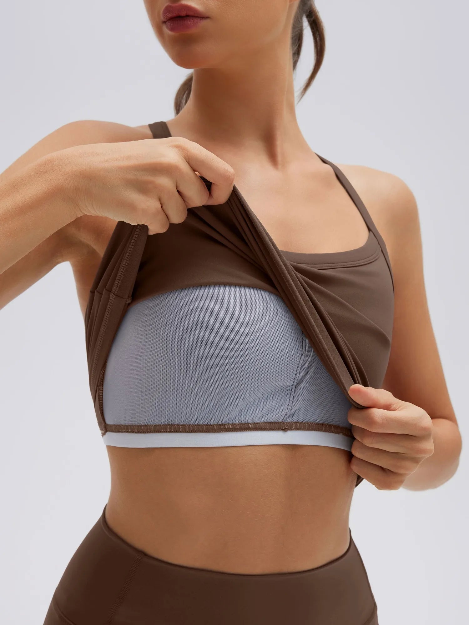 SUUKSESS Women 2 Piece Workout Sets High Waisted Biker Shorts with Pocket Padded Racerback Tank Tops Halter Sports Bras-SUUKSESS-SUUKSESS