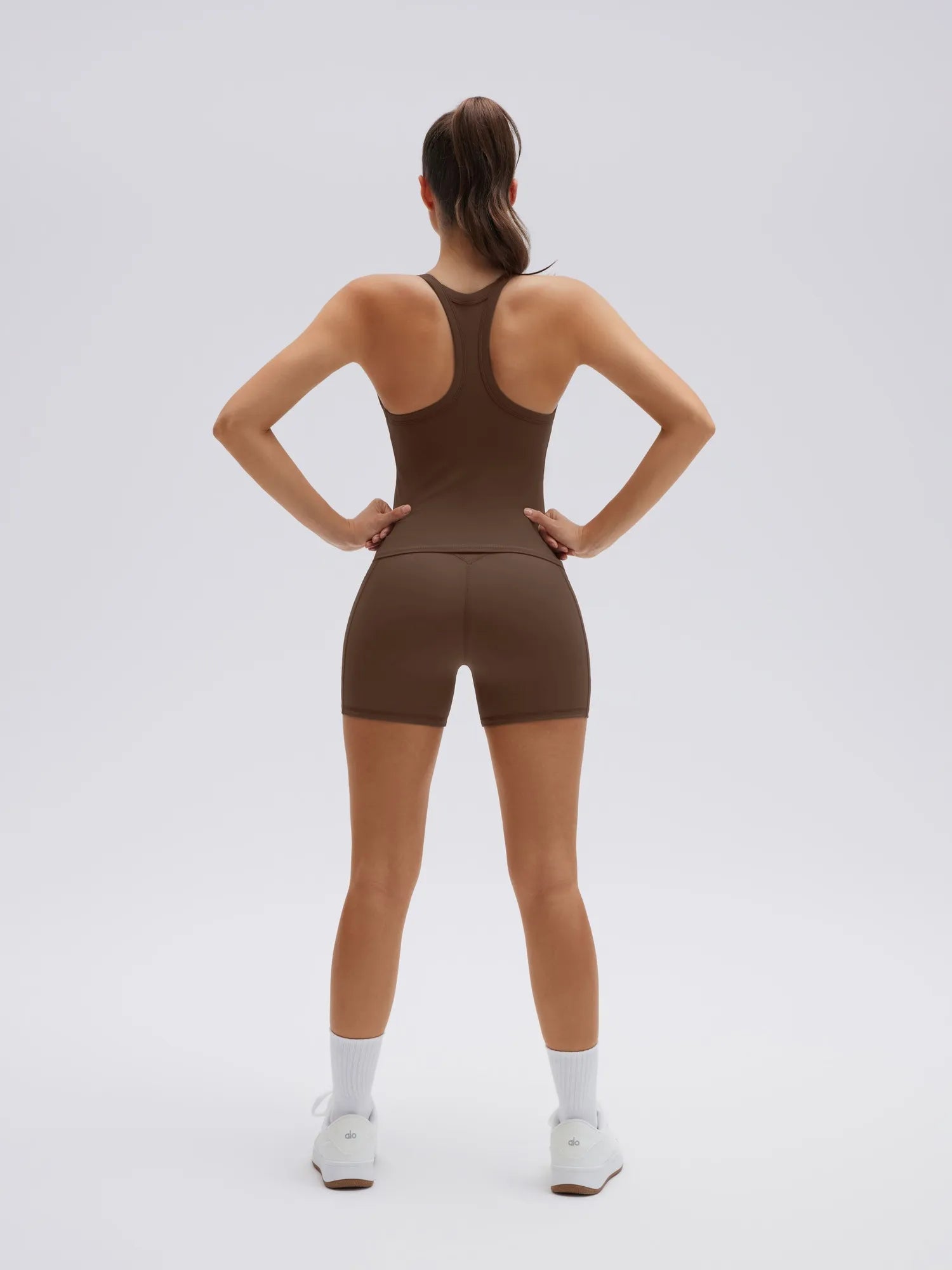 SUUKSESS Women 2 Piece Workout Sets High Waisted Biker Shorts with Pocket Padded Racerback Tank Tops Halter Sports Bras-SUUKSESS-SUUKSESS