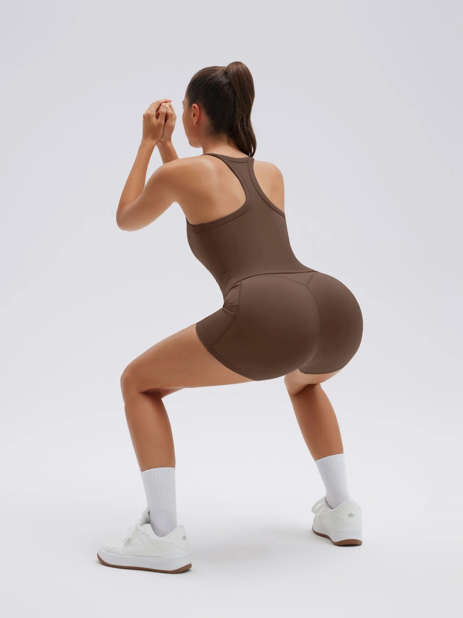 SUUKSESS Women 2 Piece Workout Sets High Waisted Biker Shorts with Pocket Padded Racerback Tank Tops Halter Sports Bras-SUUKSESS-SUUKSESS