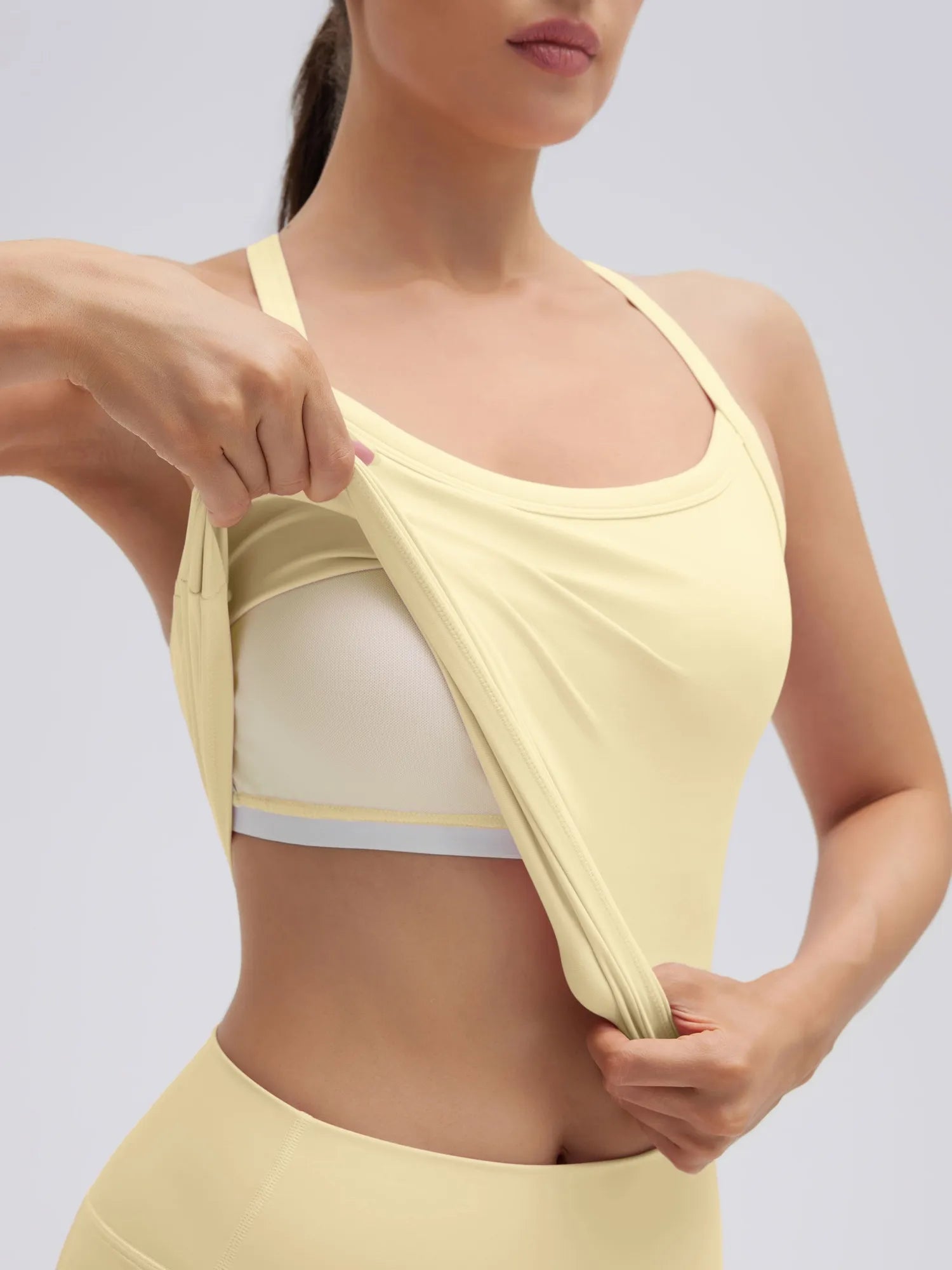 SUUKSESS Women 2 Piece Workout Sets High Waisted Biker Shorts with Pocket Padded Racerback Tank Tops Halter Sports Bras-SUUKSESS-SUUKSESS