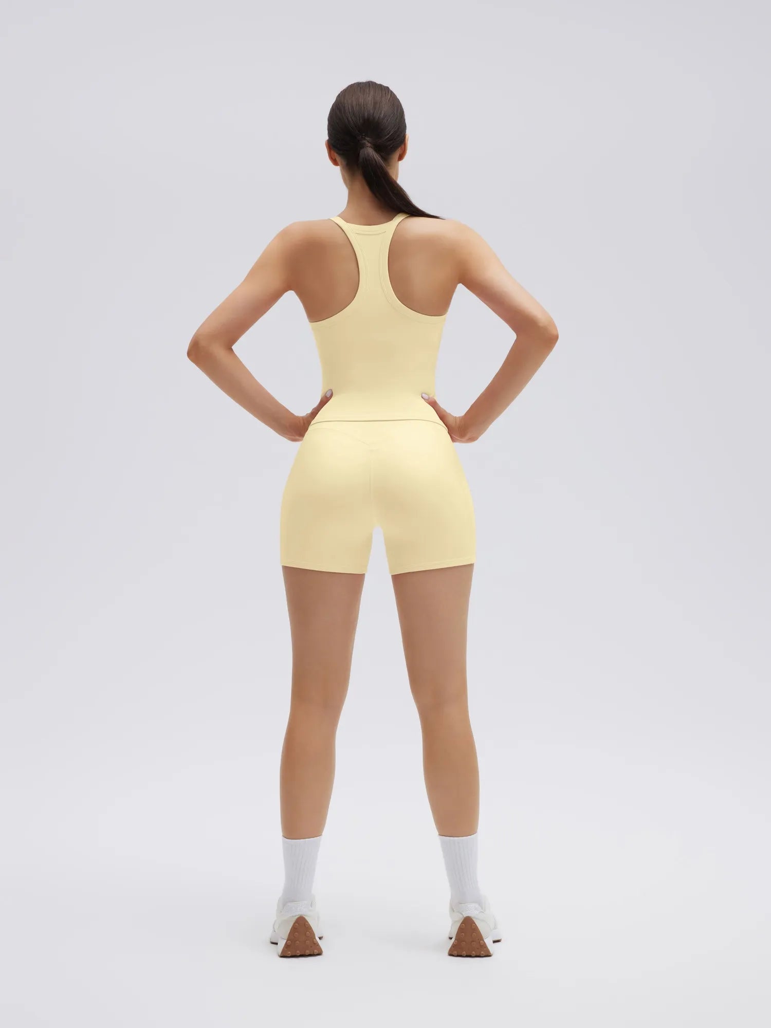 SUUKSESS Women 2 Piece Workout Sets High Waisted Biker Shorts with Pocket Padded Racerback Tank Tops Halter Sports Bras-SUUKSESS-SUUKSESS