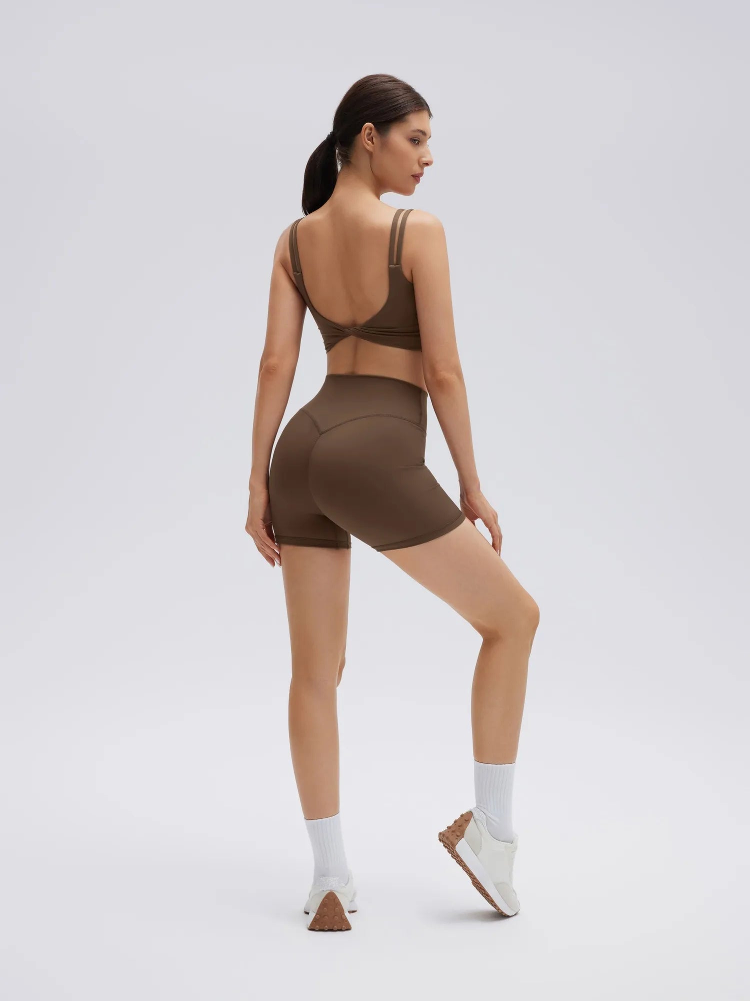 SUUKSESS Womens Workout Set Fitness Yoga Pilates Crop Tank Twist Back Cami High Waisted Tummy Control Bike Short-SUUKSESS-SUUKSESS