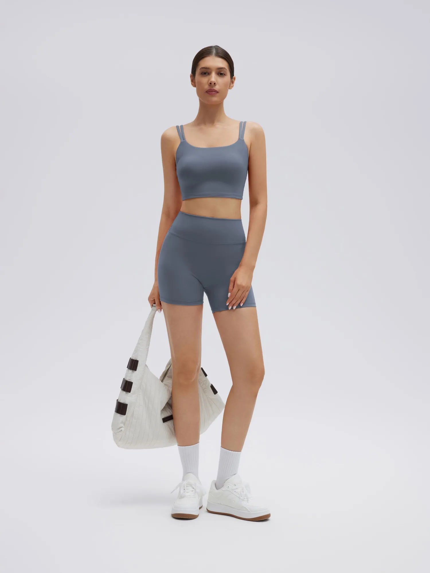 SUUKSESS Womens Workout Set Fitness Yoga Pilates Crop Tank Twist Back Cami High Waisted Tummy Control Bike Short-SUUKSESS-SUUKSESS