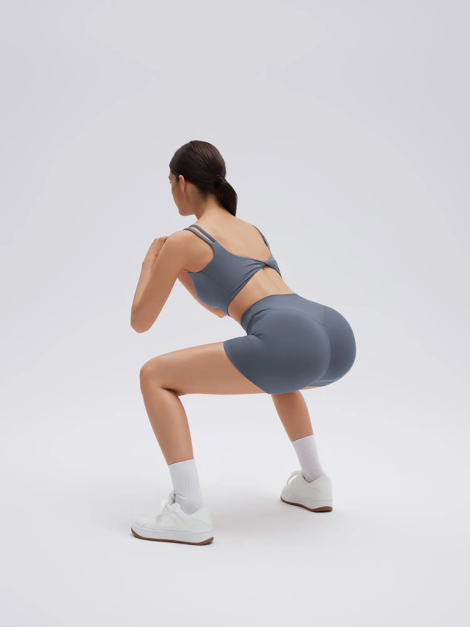 SUUKSESS Womens Workout Set Fitness Yoga Pilates Crop Tank Twist Back Cami High Waisted Tummy Control Bike Short-SUUKSESS-SUUKSESS