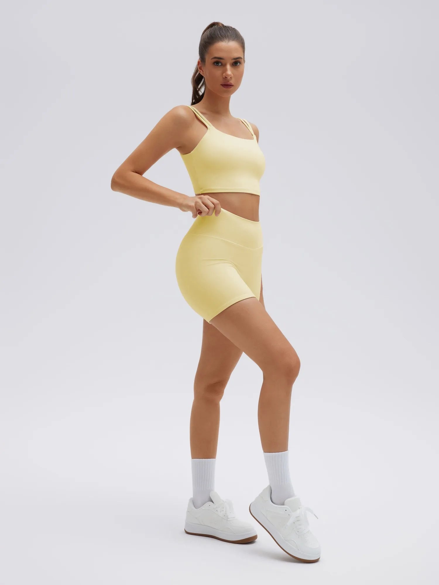 SUUKSESS Womens Workout Set Fitness Yoga Pilates Crop Tank Twist Back Cami High Waisted Tummy Control Bike Short-SUUKSESS-SUUKSESS