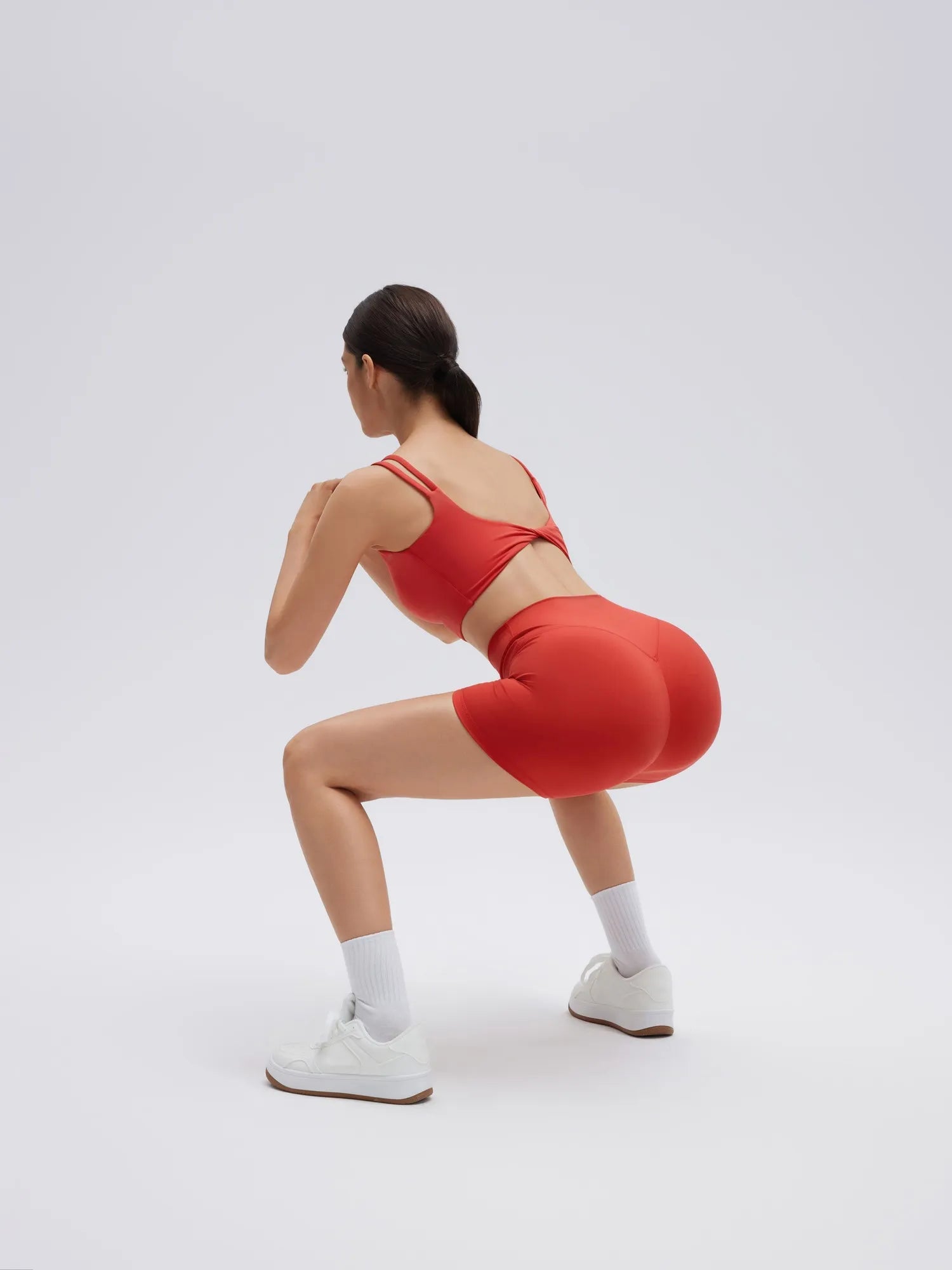 SUUKSESS Womens Workout Set Fitness Yoga Pilates Crop Tank Twist Back Cami High Waisted Tummy Control Bike Short-SUUKSESS-SUUKSESS