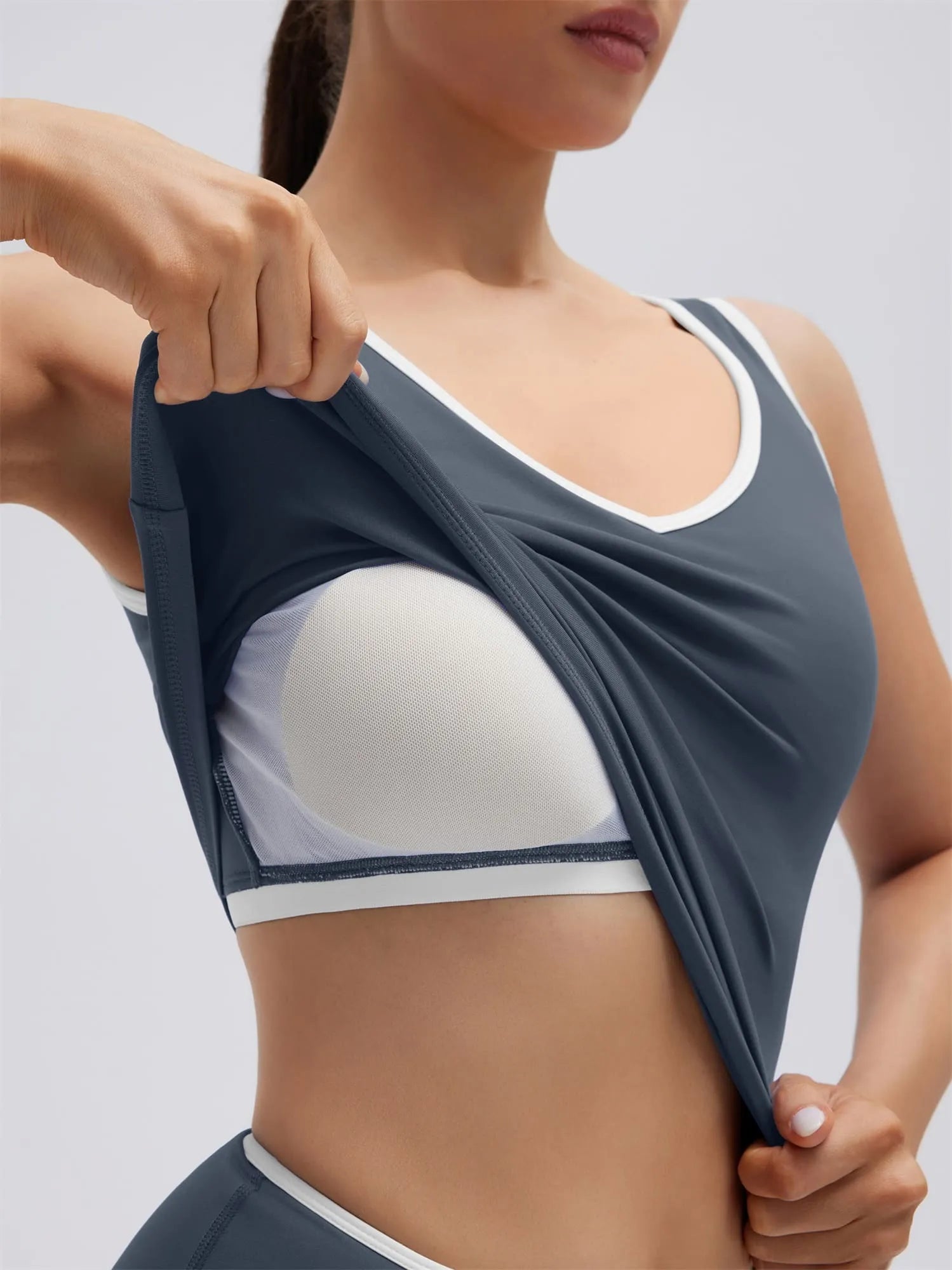 SUUKSESS Women 2 Piece Workout Sets Built in Bra Yoga Tank Top High Waisted Tummy Control Biker Shorts-SUUKSESS-SUUKSESS