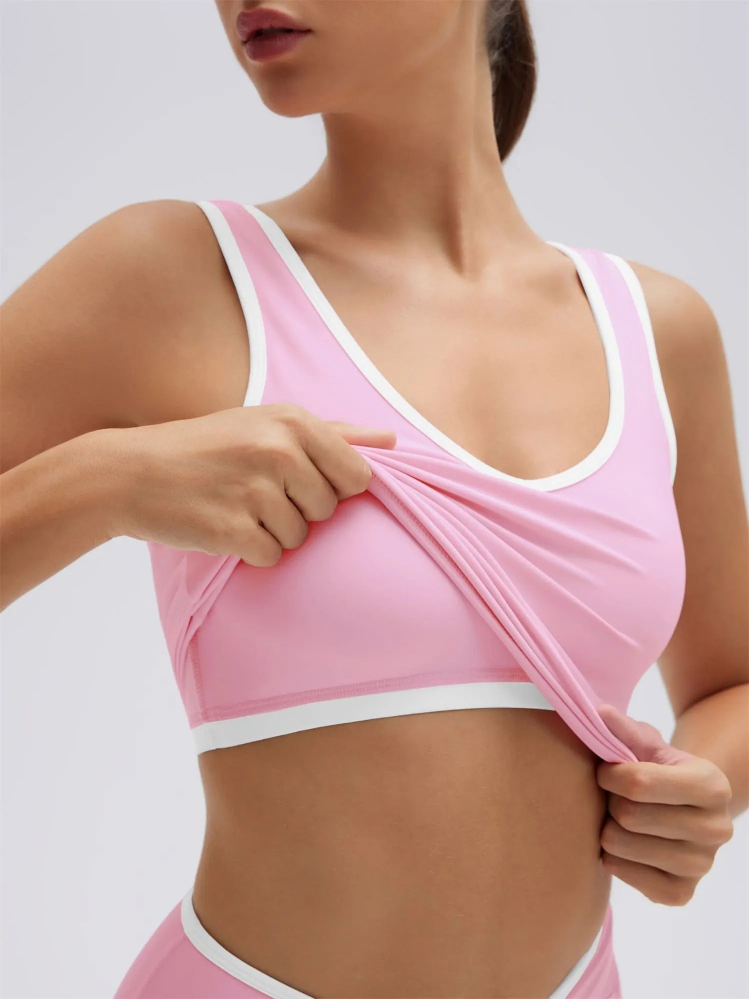 SUUKSESS Women 2 Piece Workout Sets Built in Bra Yoga Tank Top High Waisted Tummy Control Biker Shorts-SUUKSESS-SUUKSESS